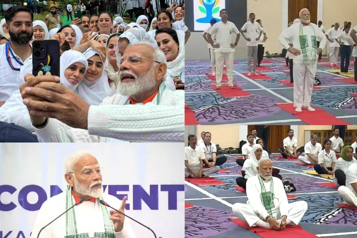 pm modi in kashmir yoga day