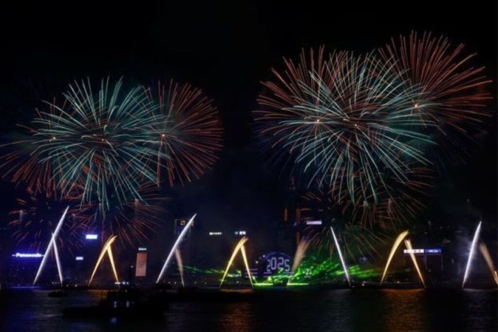 New Year in Chao Pharya river in Bangkok