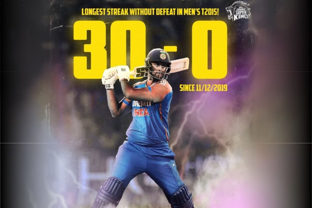 Shivam Dube Makes History with Unbeaten 30 T20I Wins